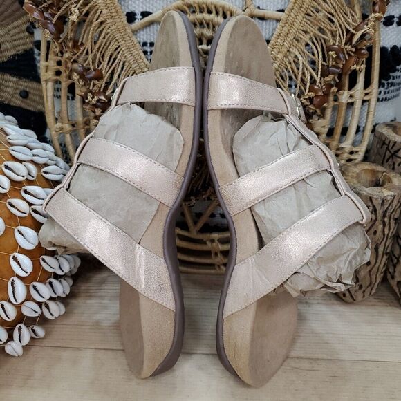 Vionic Women's US 9 EU 41 Misa Rose Gold Shimmer 3 Buckle Strap Slide Sandals - Picture 5 of 13